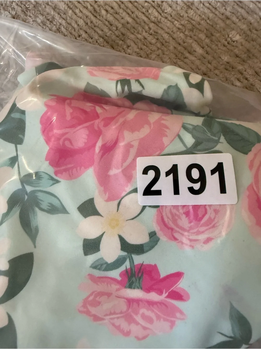 RuffleButts Girls Size 8 Mint Pink Floral Ruffle One Piece Swimsuit
